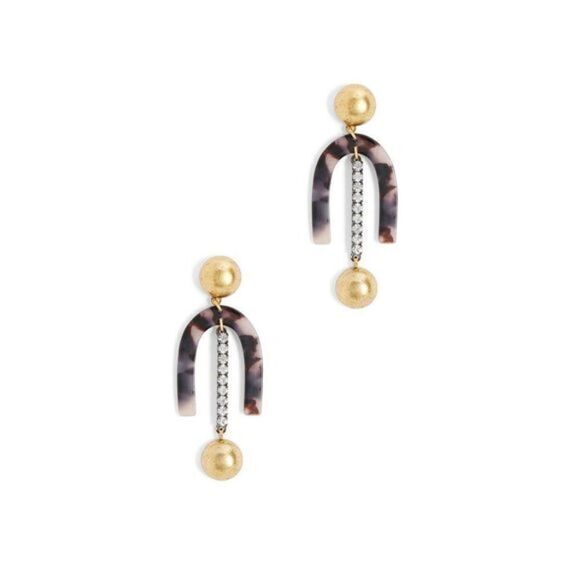 ELIZABETH COLE Gold Plated Evelyn Earrings - Picture 1 of 4